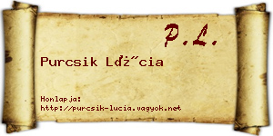 Purcsik Lúcia névjegykártya